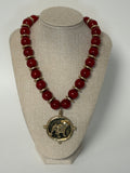Game day Bulldog & Bead Necklace