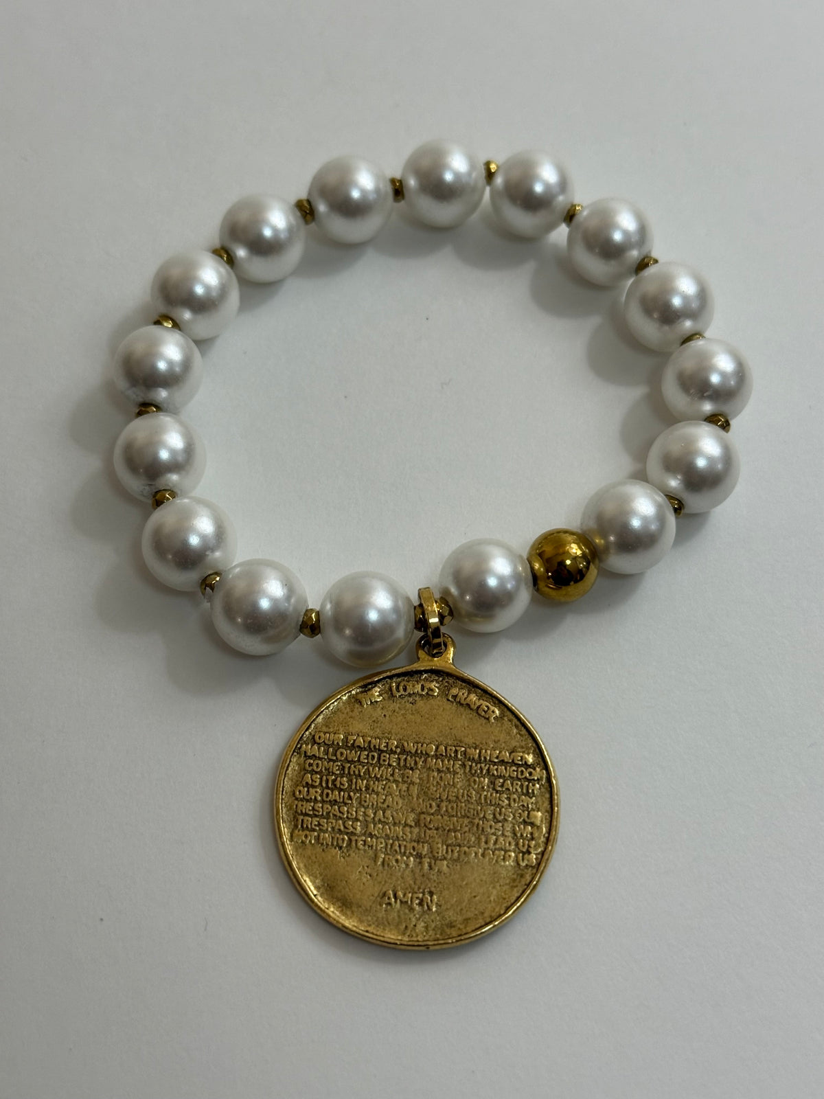 The Lord’s Prayer Pearl Stretch Bracelet