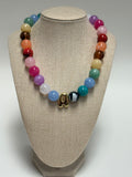Initial Multicolor Bubble Necklace