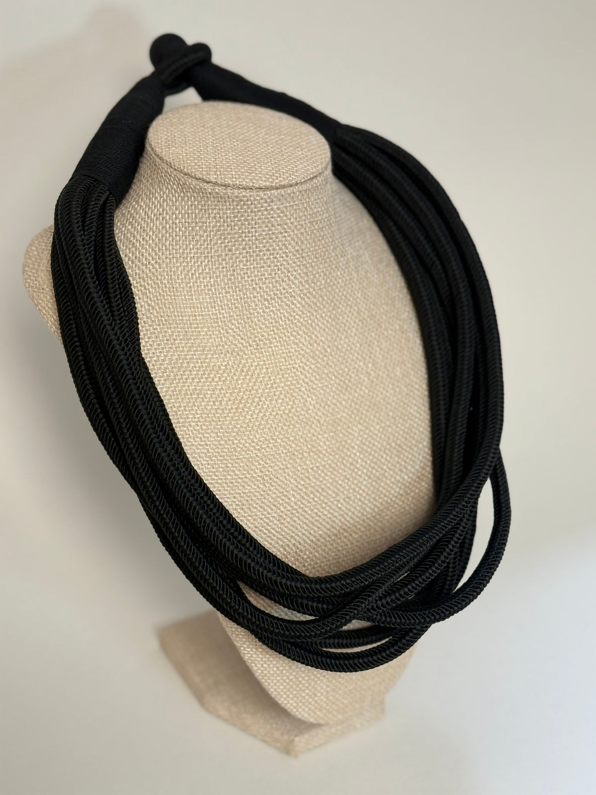 8 Strand Slub Necklace-Black