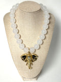 White Ball Elephant Pendant Necklace