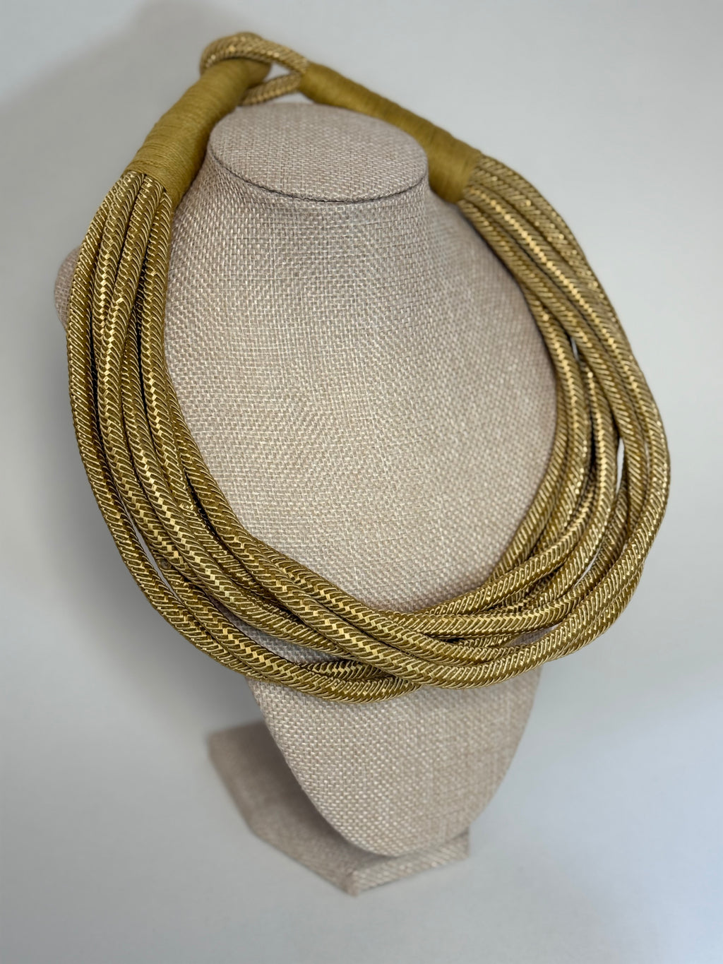8 Strand Slub Necklace-Gold