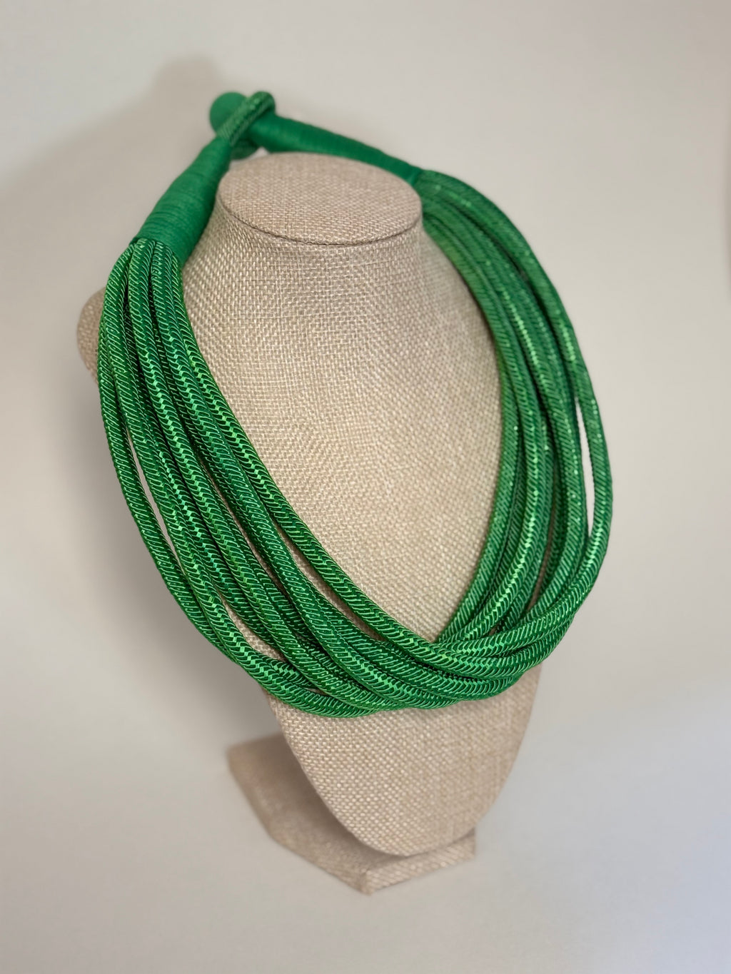 8 Strand Slub Necklace-Green