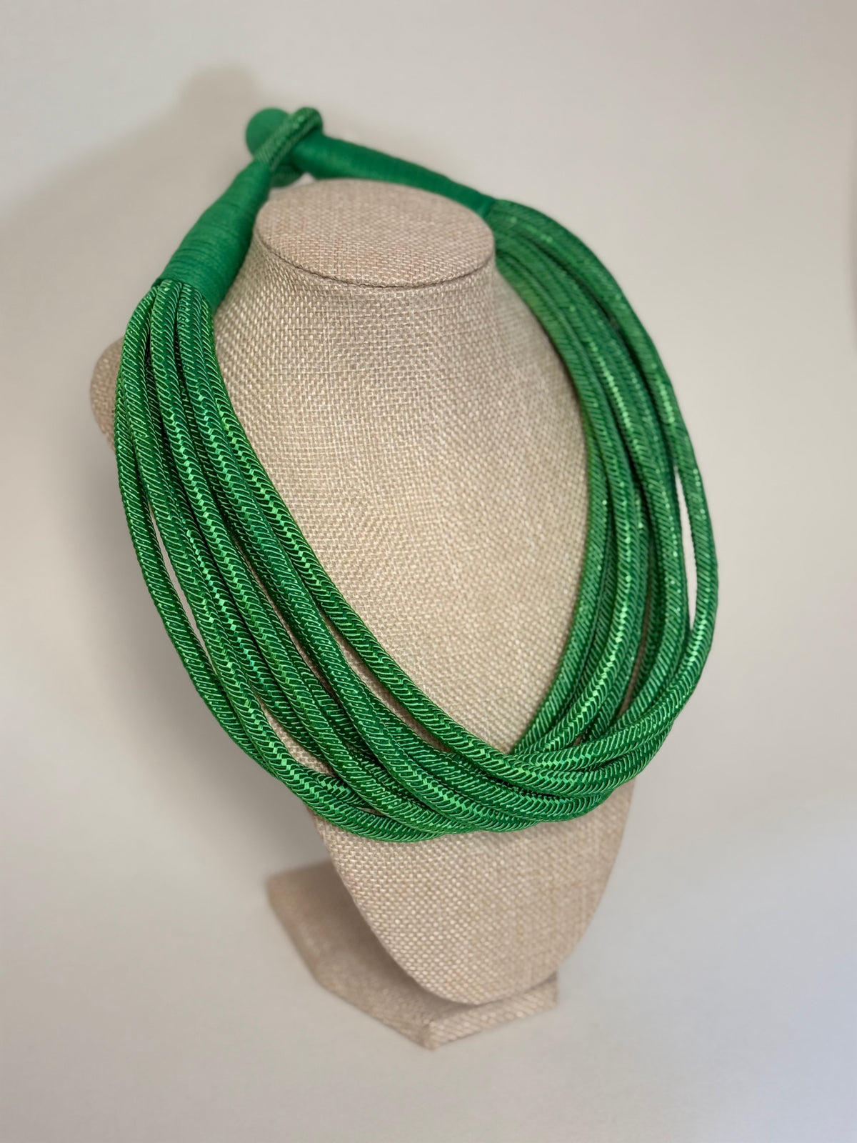 8 Strand Slub Necklace-Green