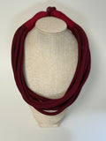 8 Strand Slub Necklace-Burgundy