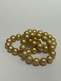 Textured Ball Elastic Bracelet- Worn Gold (Large)
