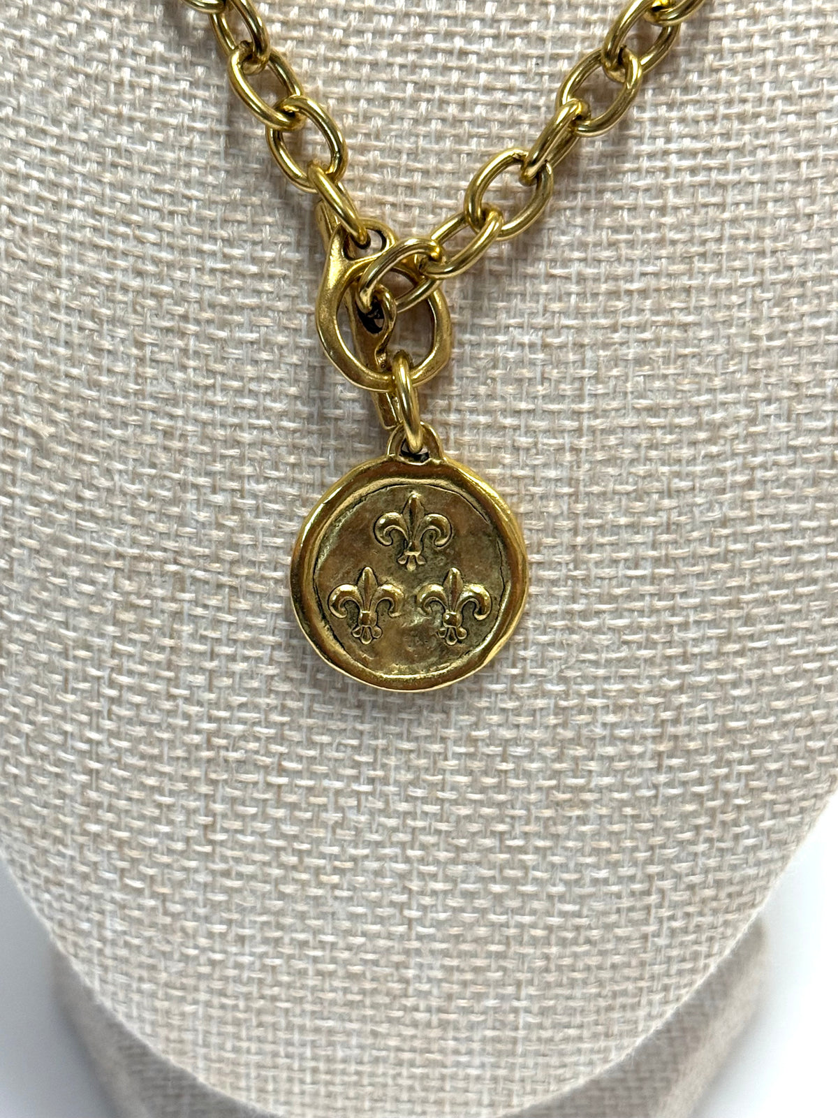 Gold Bumblebee/ Fleur-de-Lis Necklace