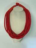 8 Strand Slub Necklace-Red