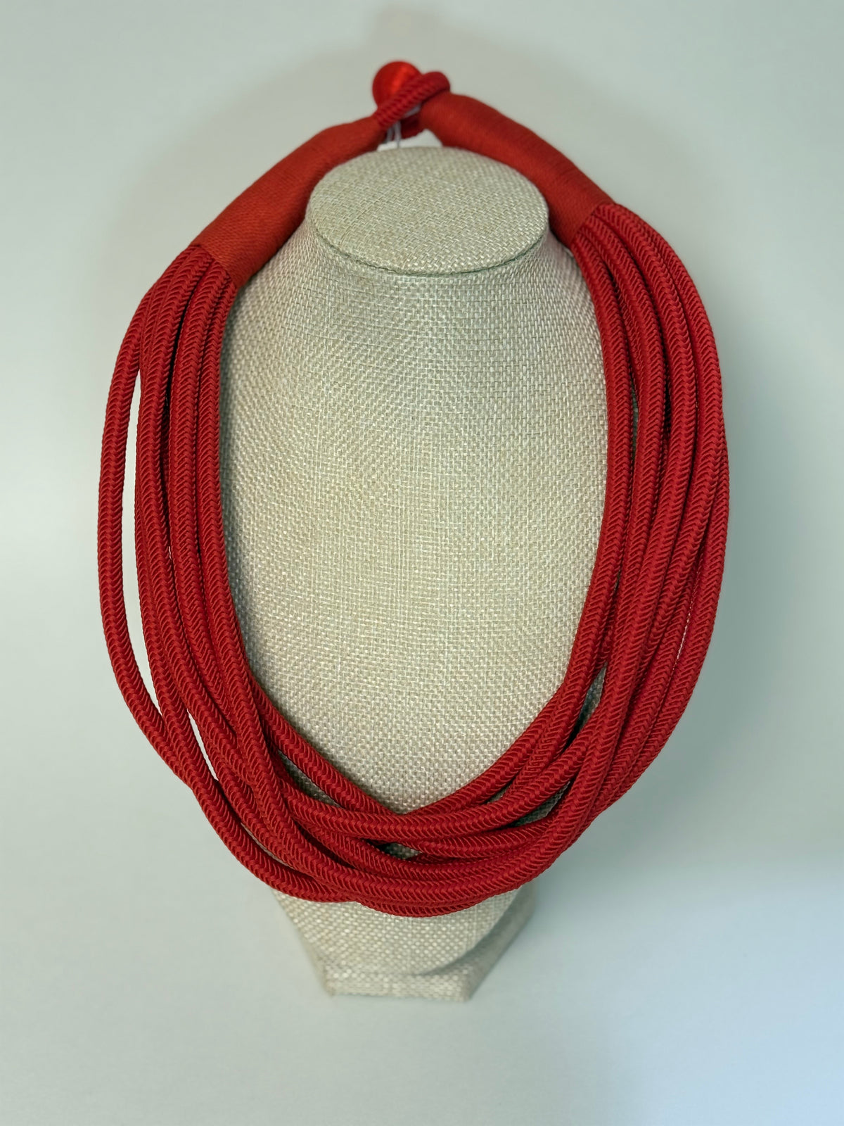 8 Strand Slub Necklace-Red