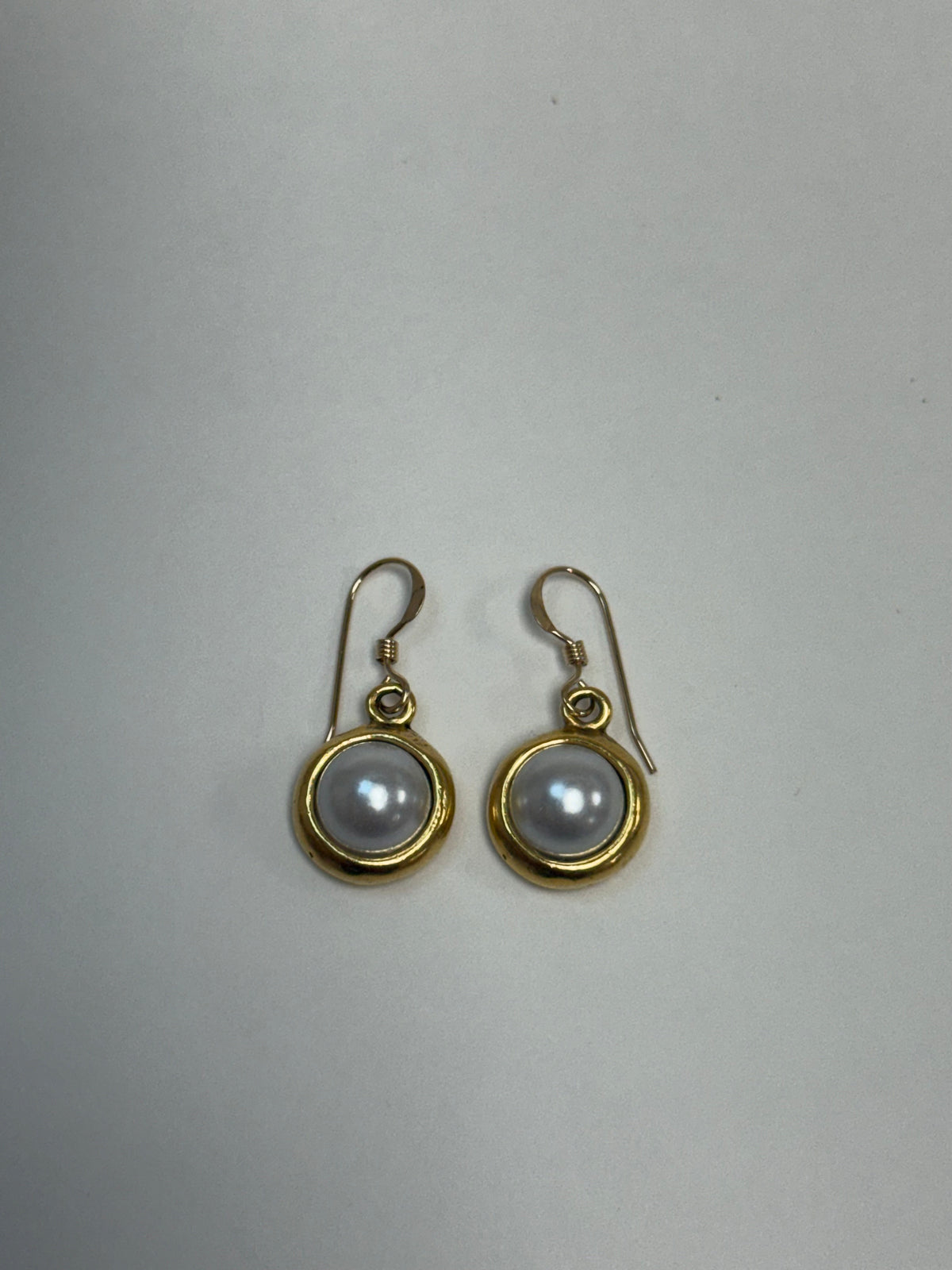 Pearl Drop Gold Earrings