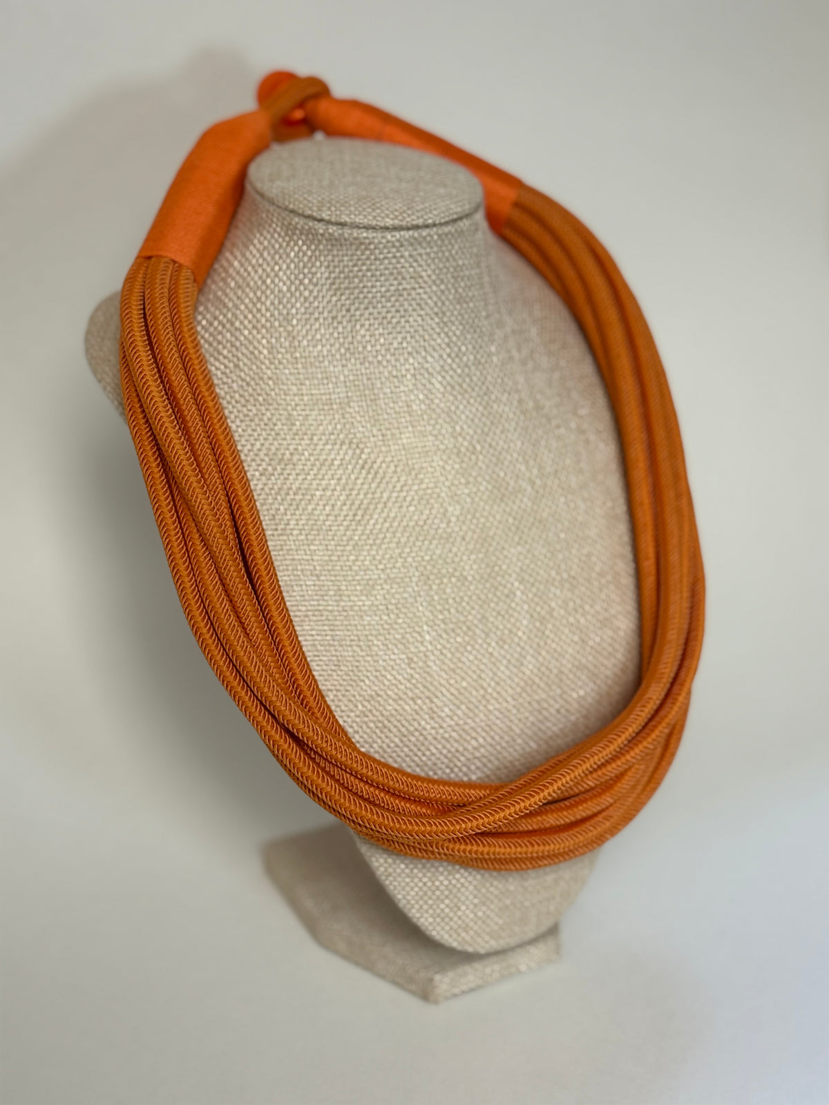 8 Strand Slub Necklace-Orange