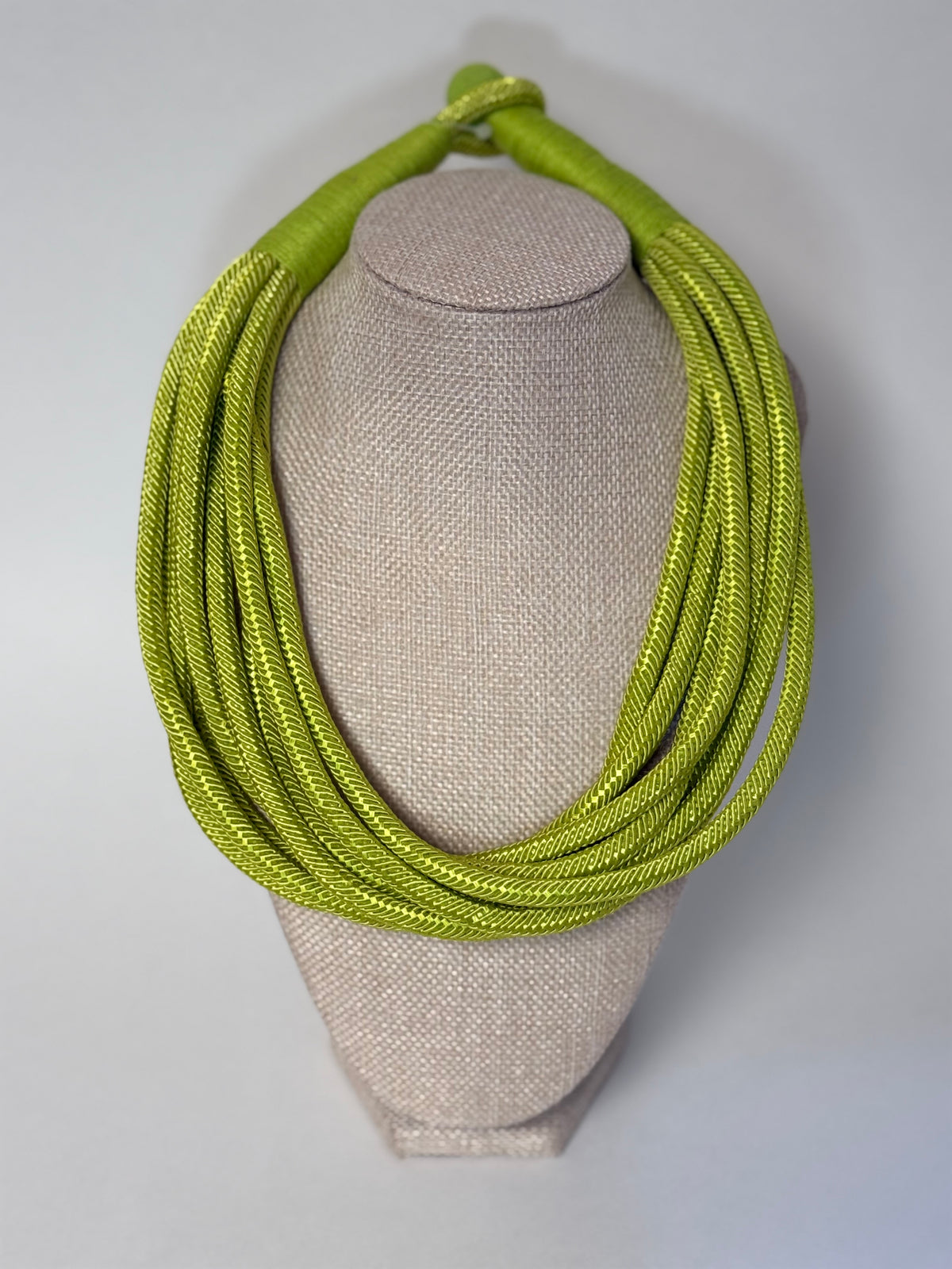 8 Strand Slub Necklace-Lime