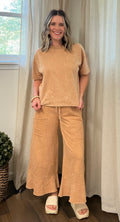French Terry Pant Set: Tan