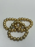 Textured Ball Elastic Bracelet- Worn Gold( Medium)