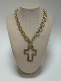 Cross Outline Pendant Chain Necklace