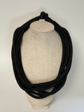 8 Strand Slub Necklace-Black