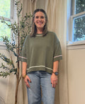 Olive Colorful Hem Sweater