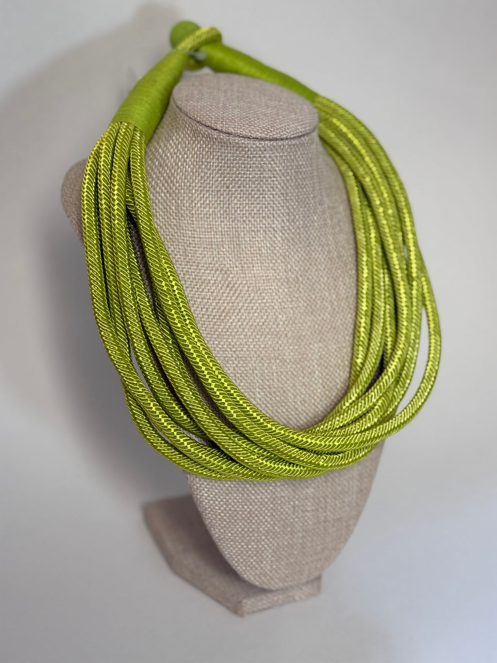 8 Strand Slub Necklace-Lime