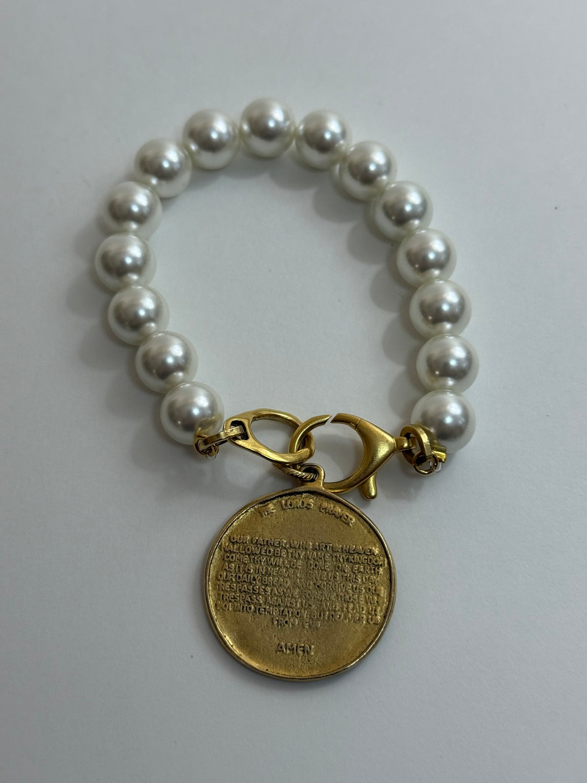 The Lord’s Prayer Pearl Clasp Bracelet