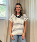 Like Love Stripe Top: Black