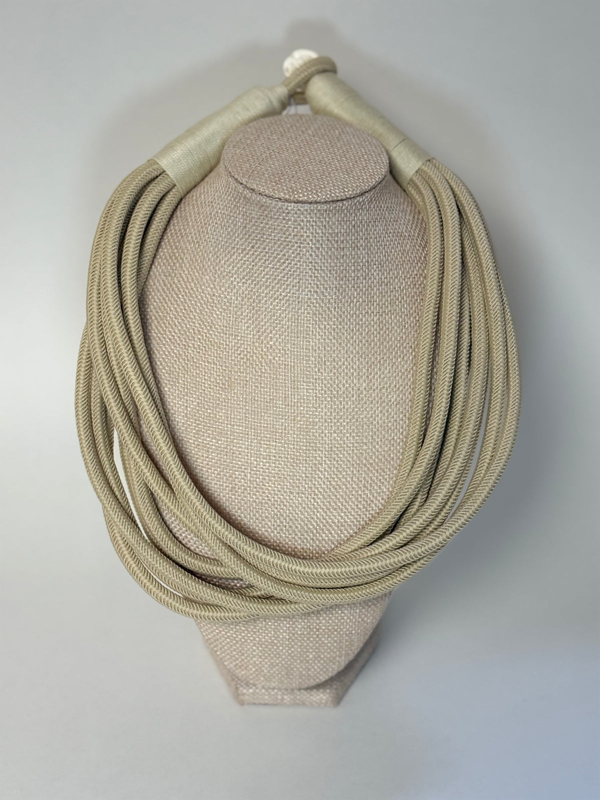 8 Strand Slub Necklace-Beige