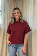 Reverse Seam Sweater: Burgundy
