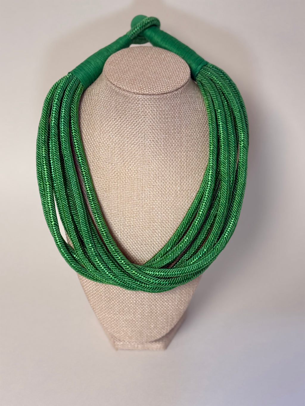 8 Strand Slub Necklace-Green