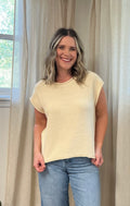 Rolled Edge Sweater: Cream