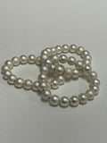 Textured Ball Elastic Bracelet- Worn Silver