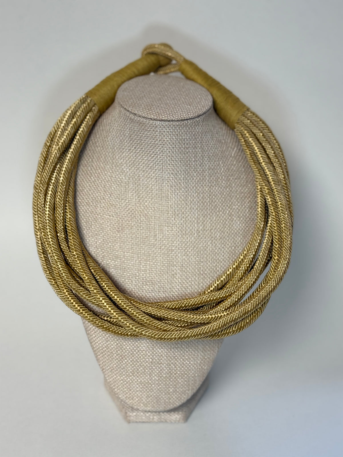 8 Strand Slub Necklace-Gold