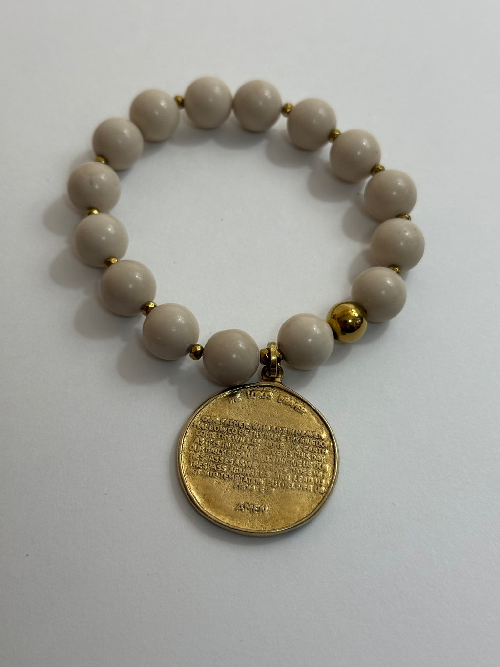 The Lord’s Prayer Elastic Bracelet-Cream