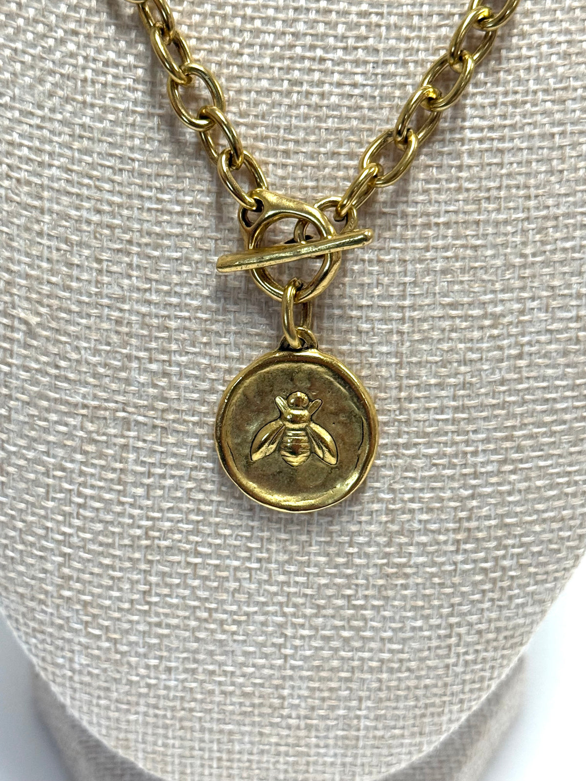 Gold Bumblebee/ Fleur-de-Lis Necklace