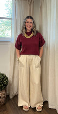 Tencel Drawstring Pants: Ivory
