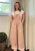 Simply Southern Mineral Wash Overalls: Blush