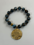 The Lord’s Prayer Elastic Bracelet-Blue/Brown