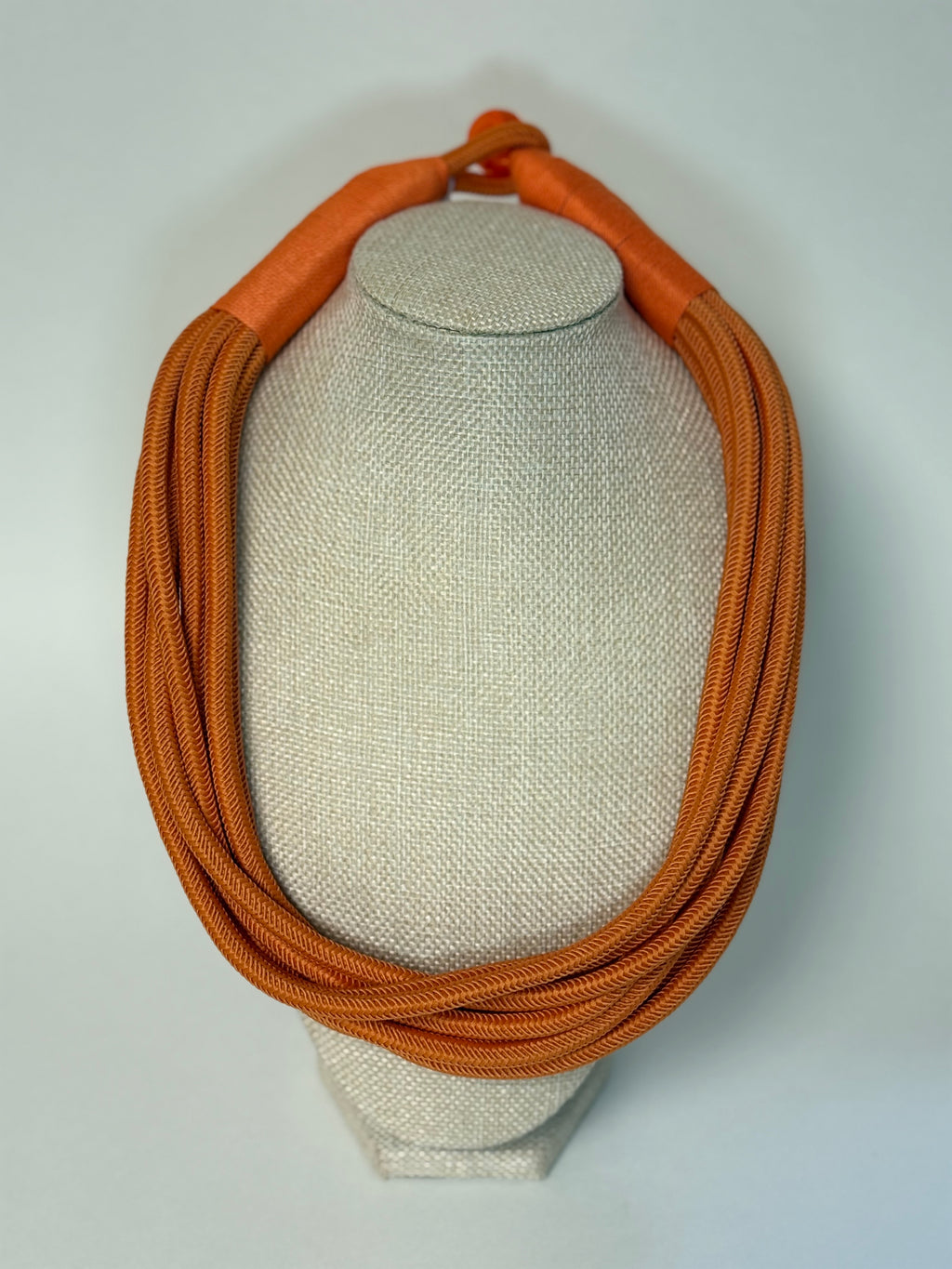8 Strand Slub Necklace-Orange